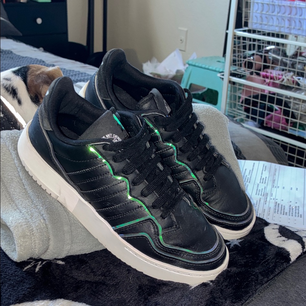 adidas Black Sneakers with Neon Green Highlights